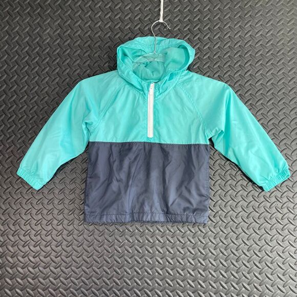 Old Navy Other - Old Navy Navy Blue Turquoise Half Zip Wind Breaker Jacket Boys Size 3T